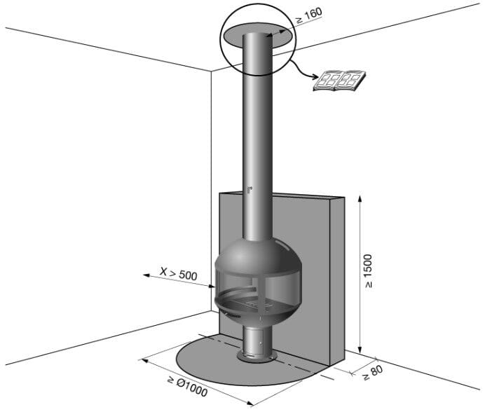 Настенный камин с панорамным стеклом Focus creation Agorafocus ARCH-00032447 - Вид №2