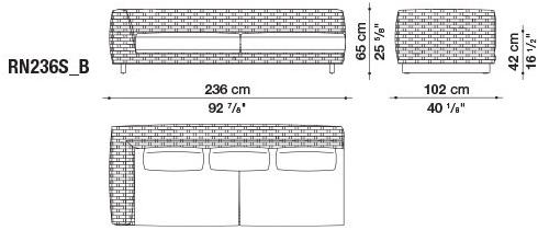 B&B Italia Outdoor Текстильный диван с шезлонгом Ray outdoor sun-id-1367309 - Вид №5