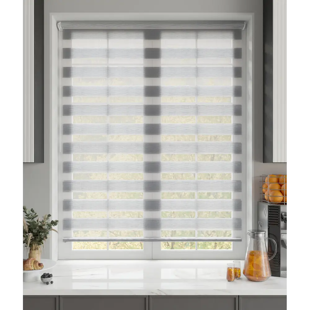 Рулонная штора день-ночь MIAMOZA Москва 160×175 см серая полоска 89411416 STLM-1563014 - Вид №7