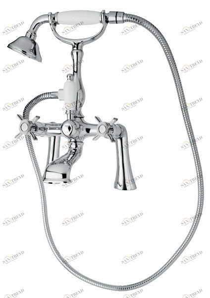 Смеситель на борт ванны с ручным душем, шлангом 150 см CEZARES LORD-PBV-01-Bi