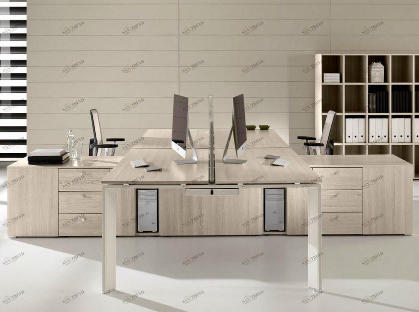 IFT Модульный рабочий стол из стали и дерева с ящиками Cowork sun-id-1373621