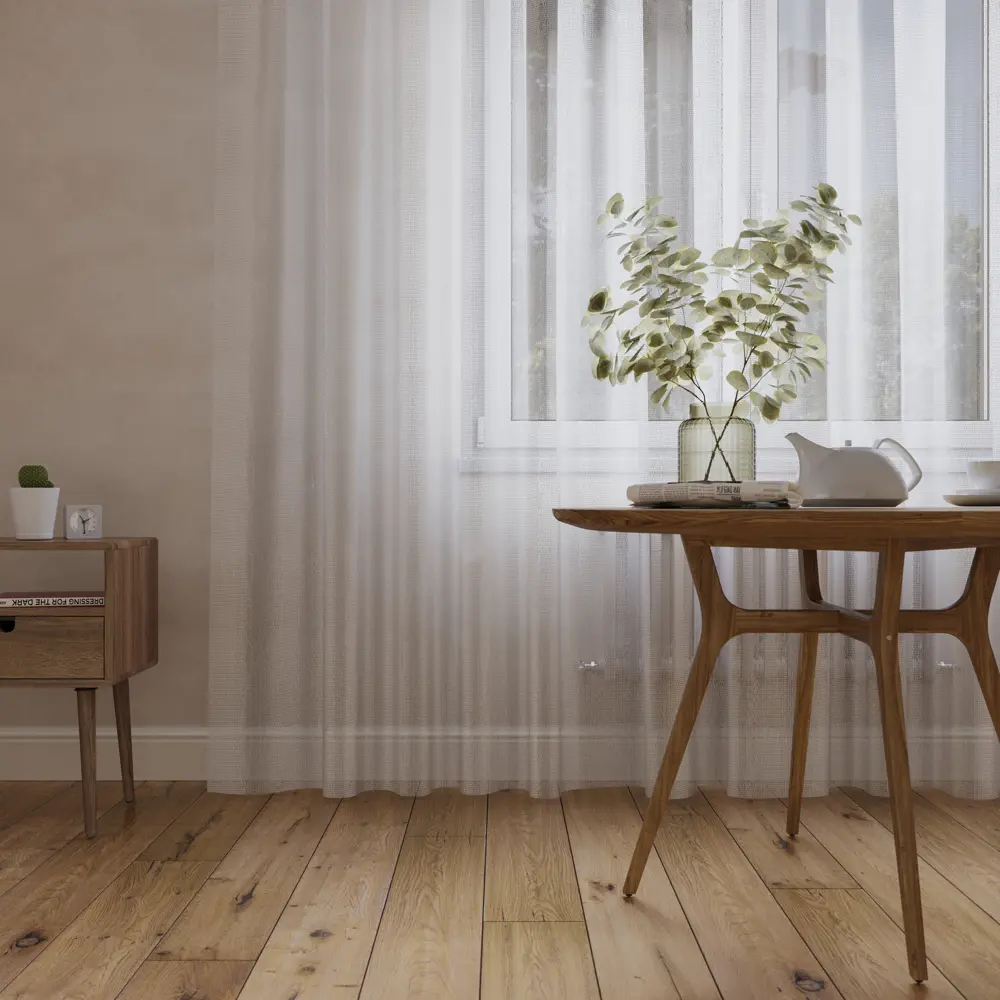 Тюль на ленте Keri 300x280 см цвет серебро MIAMOZA STLM-2157351