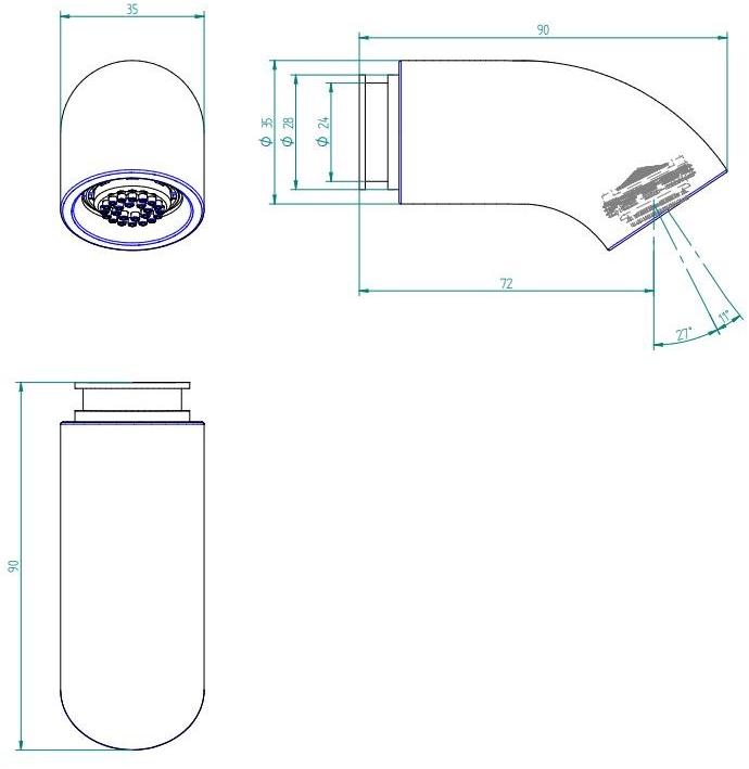 ZAZZERI Настенная лейка для душа с водопадом Pop sun-id-1362397 - Вид №6