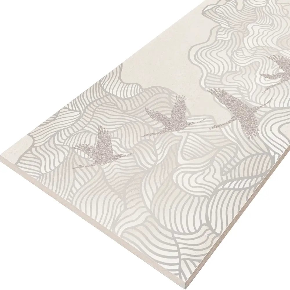 Декор настенный LB Ceramics Юген 20x60 см матовый цвет бежевый журавли STLM-2019433 - Вид №1