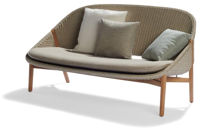 TRIBÙ 2-местный садовый диван из ткани tricord® и тика Elio 02508 - Вид №1