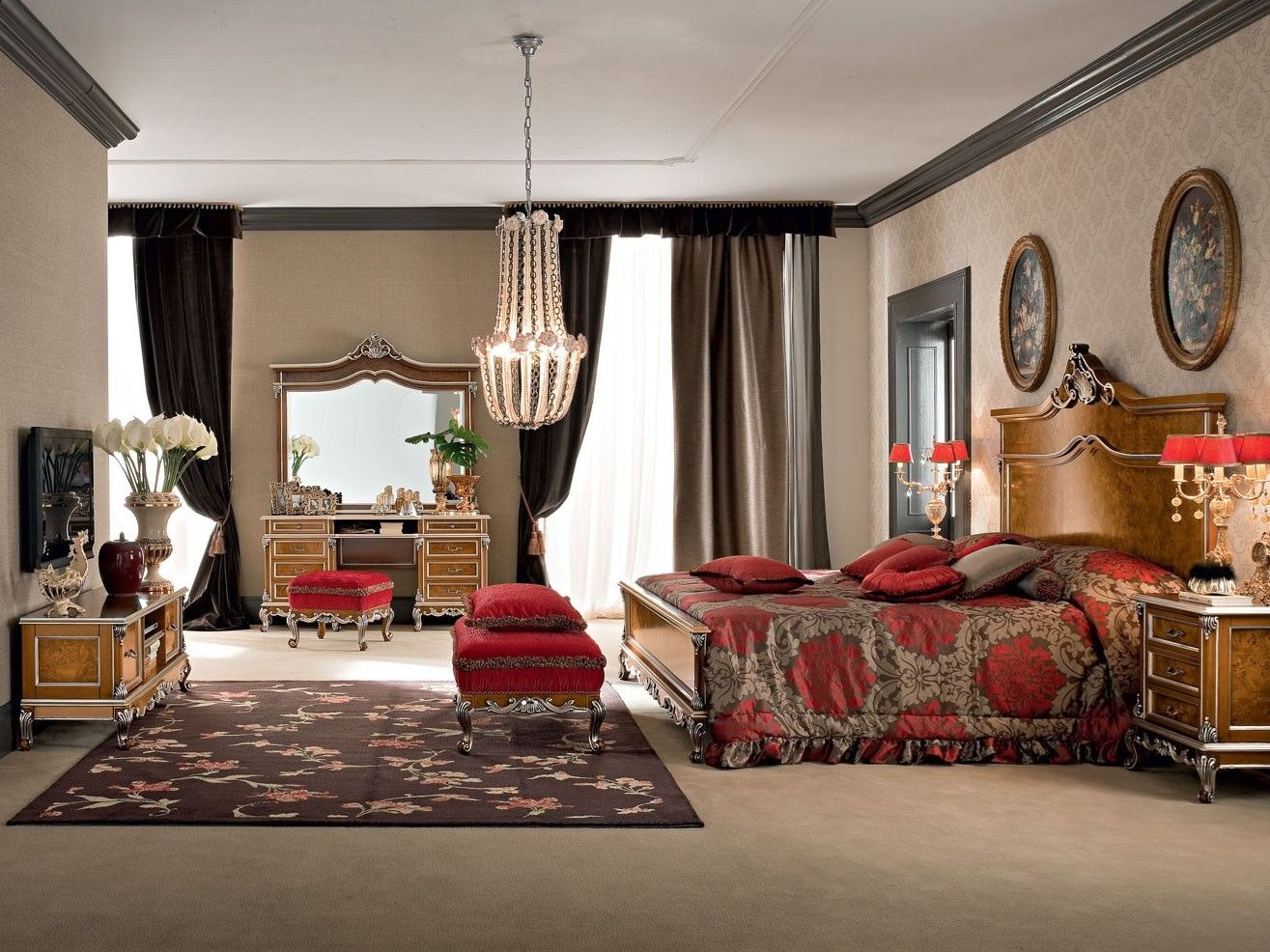 Деревянный туалетный столик в стиле барокко Modenese Luxury Interiors Казанова ARCH-00149098 - Вид №2