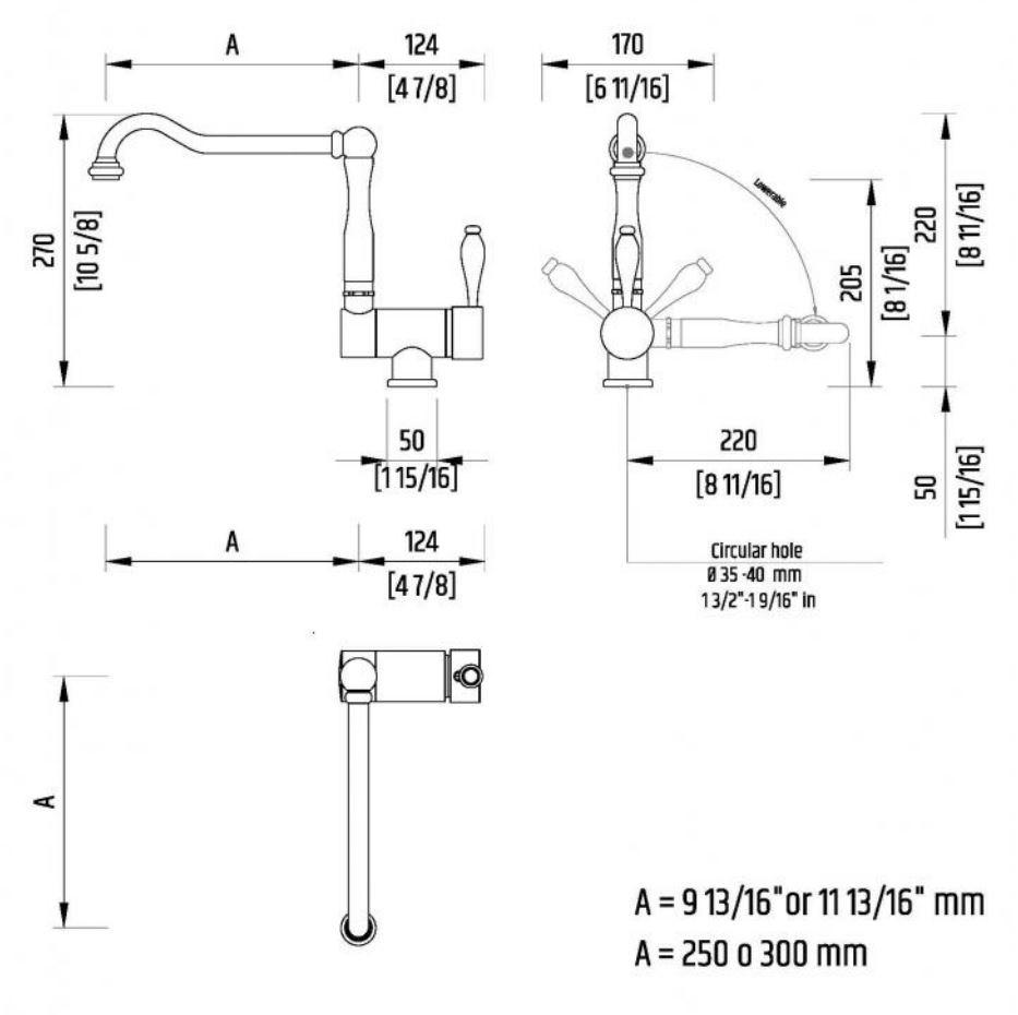 Officine Gullo Смеситель для кухни, однорычажный, из латуни, с поворотным изливом sun-id-1378028 - Вид №3