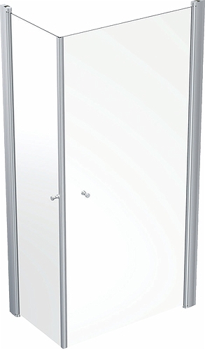 500.991.00.5 IDO Showerama 10-02 прямая душевая стенка, IDO Showerama 10-02, матовые профили / прозрачное стекло, 900x800 мм  - Вид №2