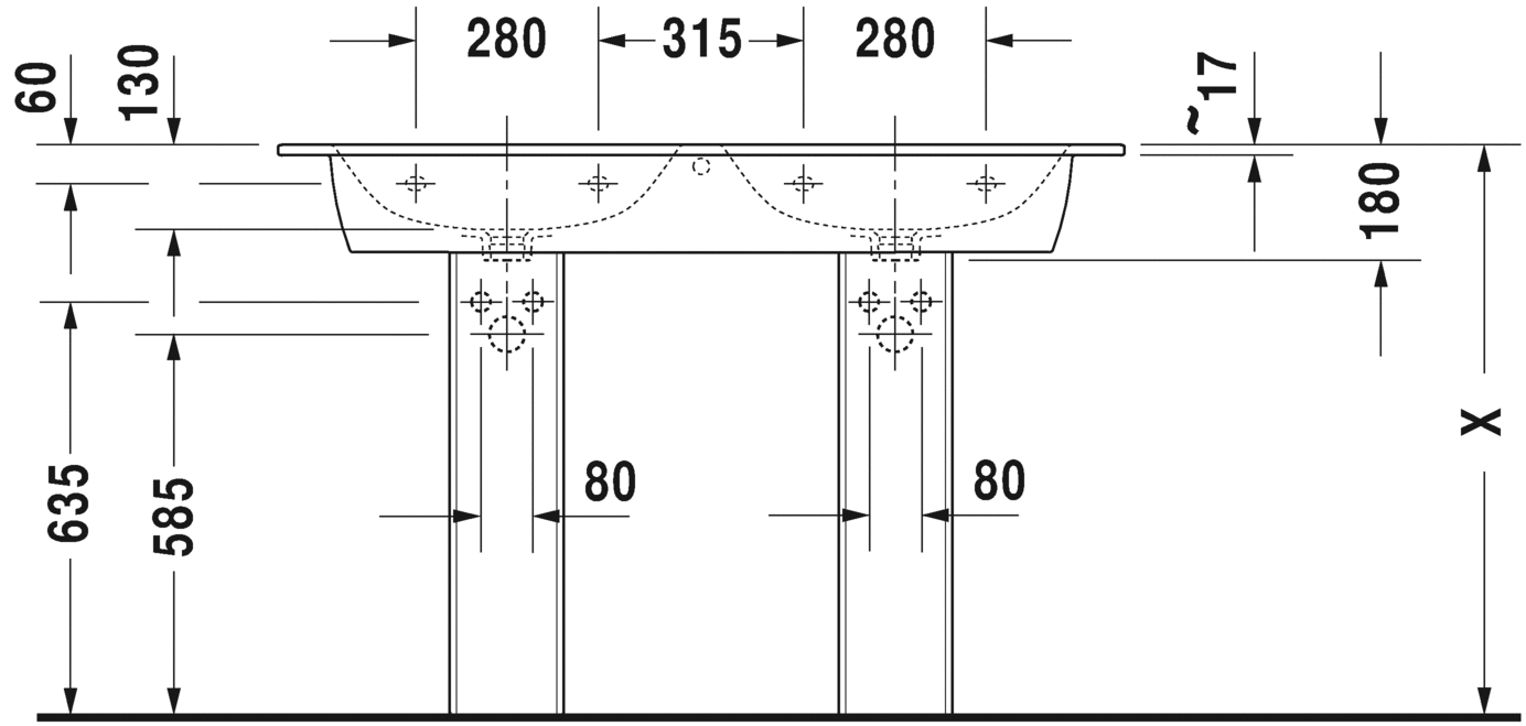2336133260 Подвесная раковина настенная овальная Duravit ME BY STARCK - Вид №4