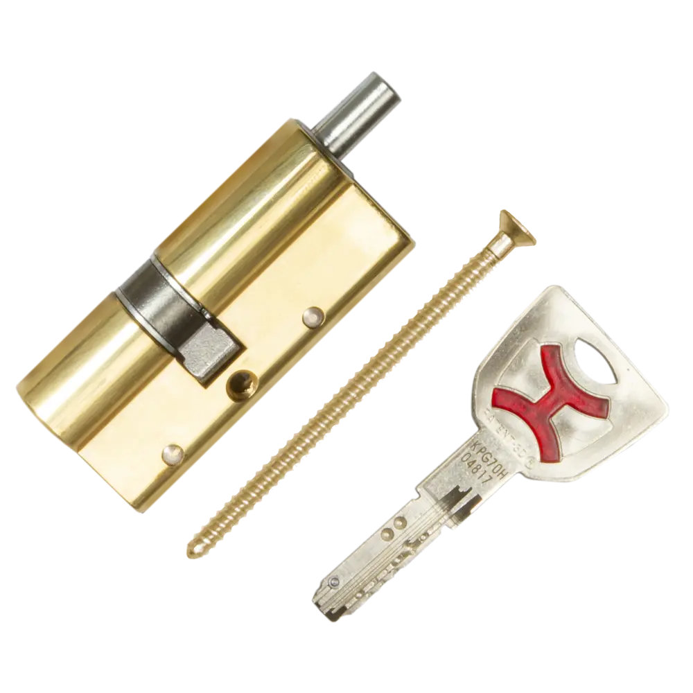 Цилиндр Cisa AP4S 0P3S2-18.66, 35x10x35 мм, ключ/шток, цвет латунь, без вертушки STLM-2209752 - Вид №1