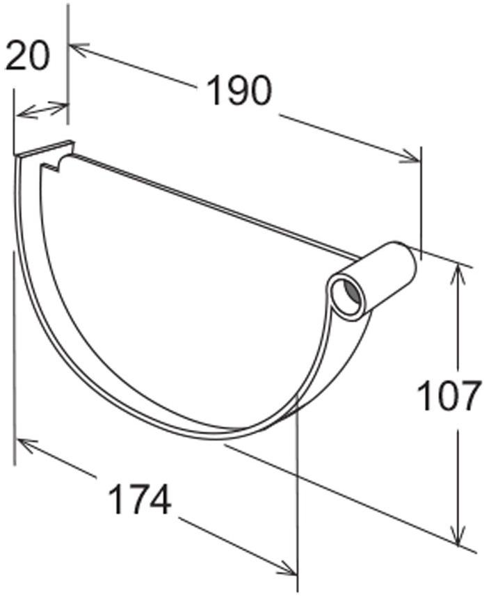 First Corporation Головка стыка со сливом для желоба First plast Tgs133r - Вид №1
