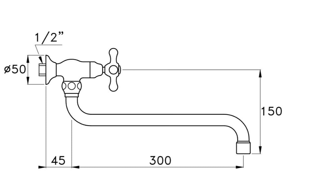 Настенный смеситель для кухни с одним отверстием In Stock Rubinetterie Stella ARCH-00051296 - Вид №2