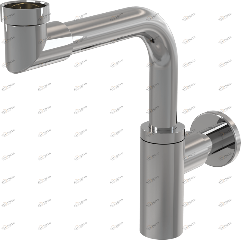 Сифон для умывальника DN32 DESIGN, цельнометаллический, экономящий пространство ALCAPLAST A403