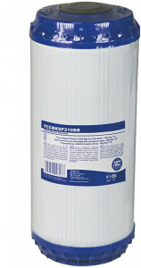 Картридж угольный, комбинированный 10ВВ (активированный уголь из скорлупы кокосовых орехов, гранулы полипропиленового волокна, ионнообменная смола, загрузка KDF) Aquafilter FCCBKDF210BВ, 673