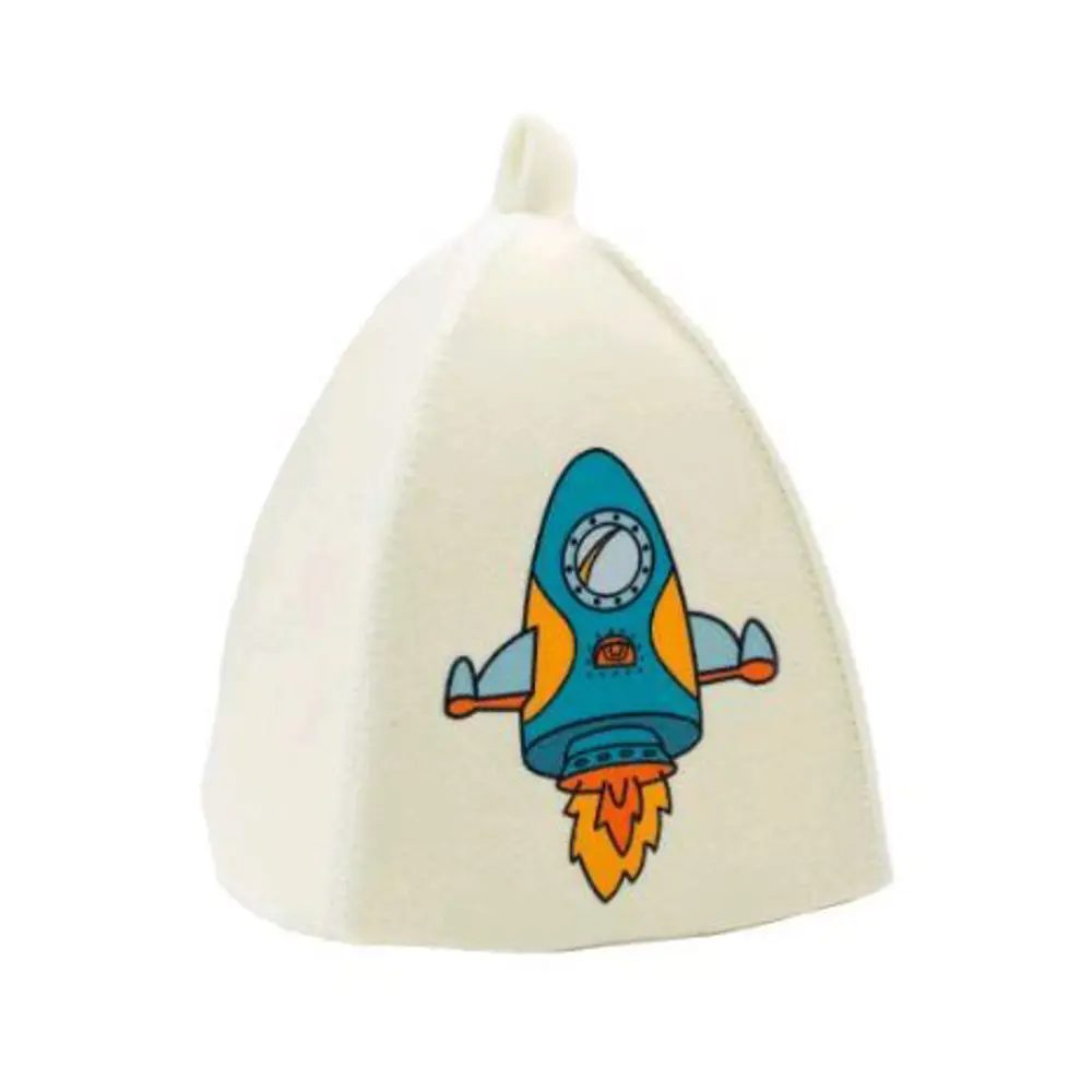 Банный Мир: Детская шапочка для бани с ракетой из войлока 89391608 STLM-1448680