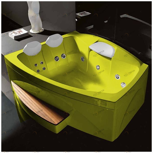 Ванна GRUPPO TREESSE Matrix Slim V7637-Z большая с подголовником глубокая с гидромассажем жёлтая STDV7637Z