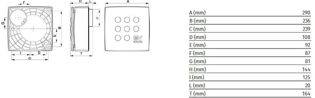 Vortice Аспиратор Vort quadro 11954 - Вид №3