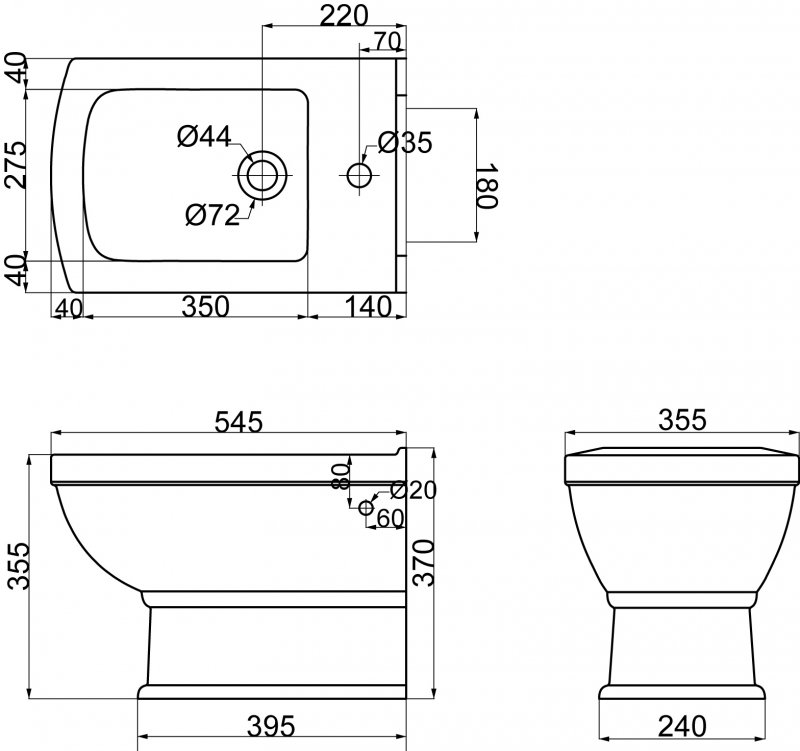 BB300BH Биде напольное Romance BELBAGNO - Вид №2