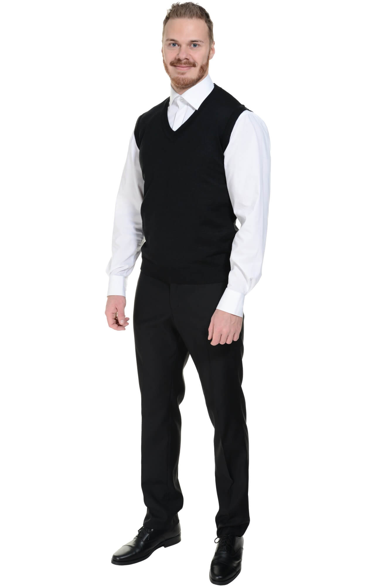 62398 Жилет трикотажный мужской цвет черный  Одежда для официантов  размер 44-46 Спецодежда  - Вид №4