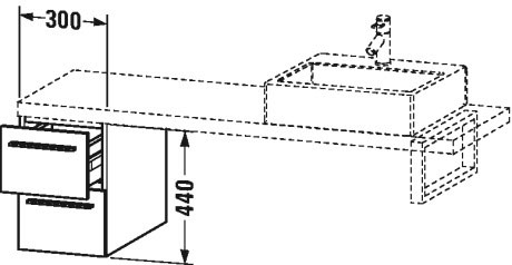 XL543504747 Шкафчик для консоли X-Large #XL5435 300 x 548 мм Каменно-синий глянцевый лак Duravit - Вид №1