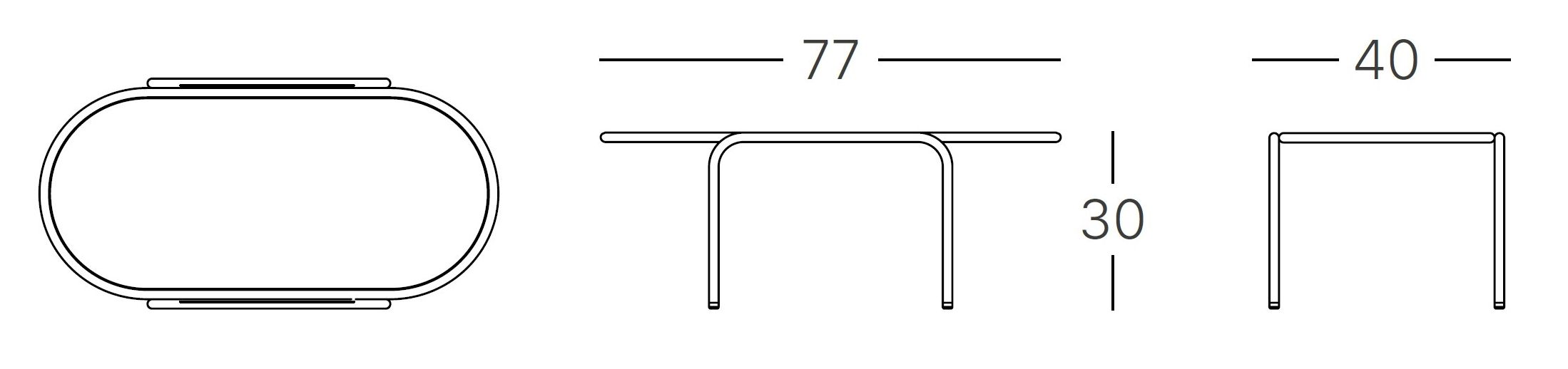 Окрашенный металлический овальный садовый столик S-CAB Dress_Code ARCH-00118191 - Вид №4