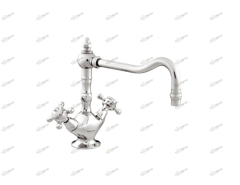 035030.000.50 Смеситель для мойки с фарфором на одно отверстие Яркий хром Mestre RETRO