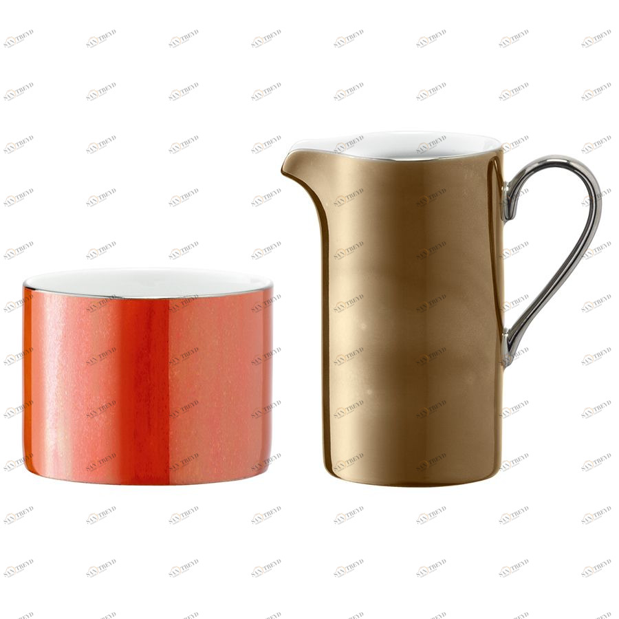 Набор из молочника 250 мл и сахарницы Polka D9 см металлик LSA International P27201740