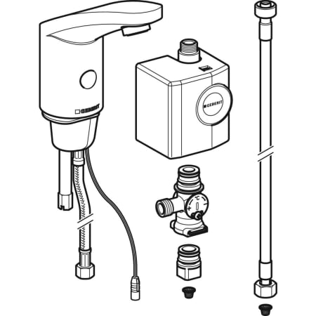 116.365.21.1 Смеситель для раковины Geberit тип 185, питание от генератора Geberit  - Вид №1
