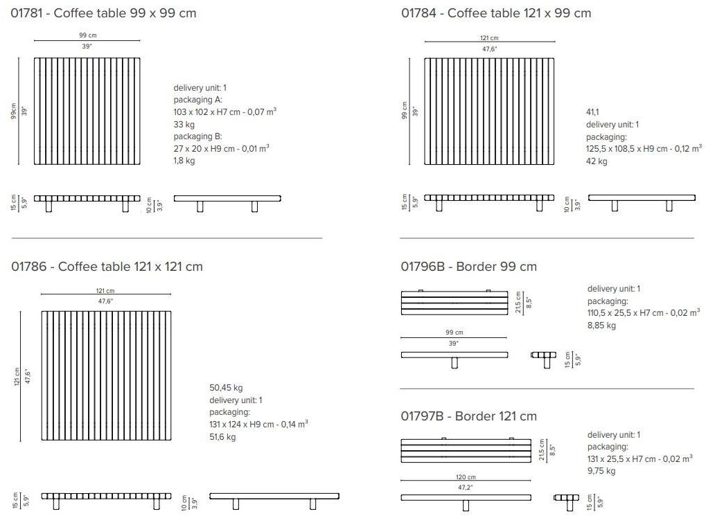 TRIBÙ Журнальный столик из тикового дерева Vis à vis sofa sun-id-1477075 - Вид №6