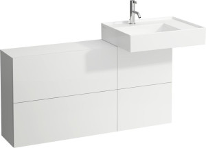 H4082920336411 Боковая стенка с одной дверцей и двумя створками, раковина справа LAUFEN PRO