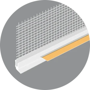 Профиль примыкающий оконный ПВХ со стеклосеткой 6x2400 мм
