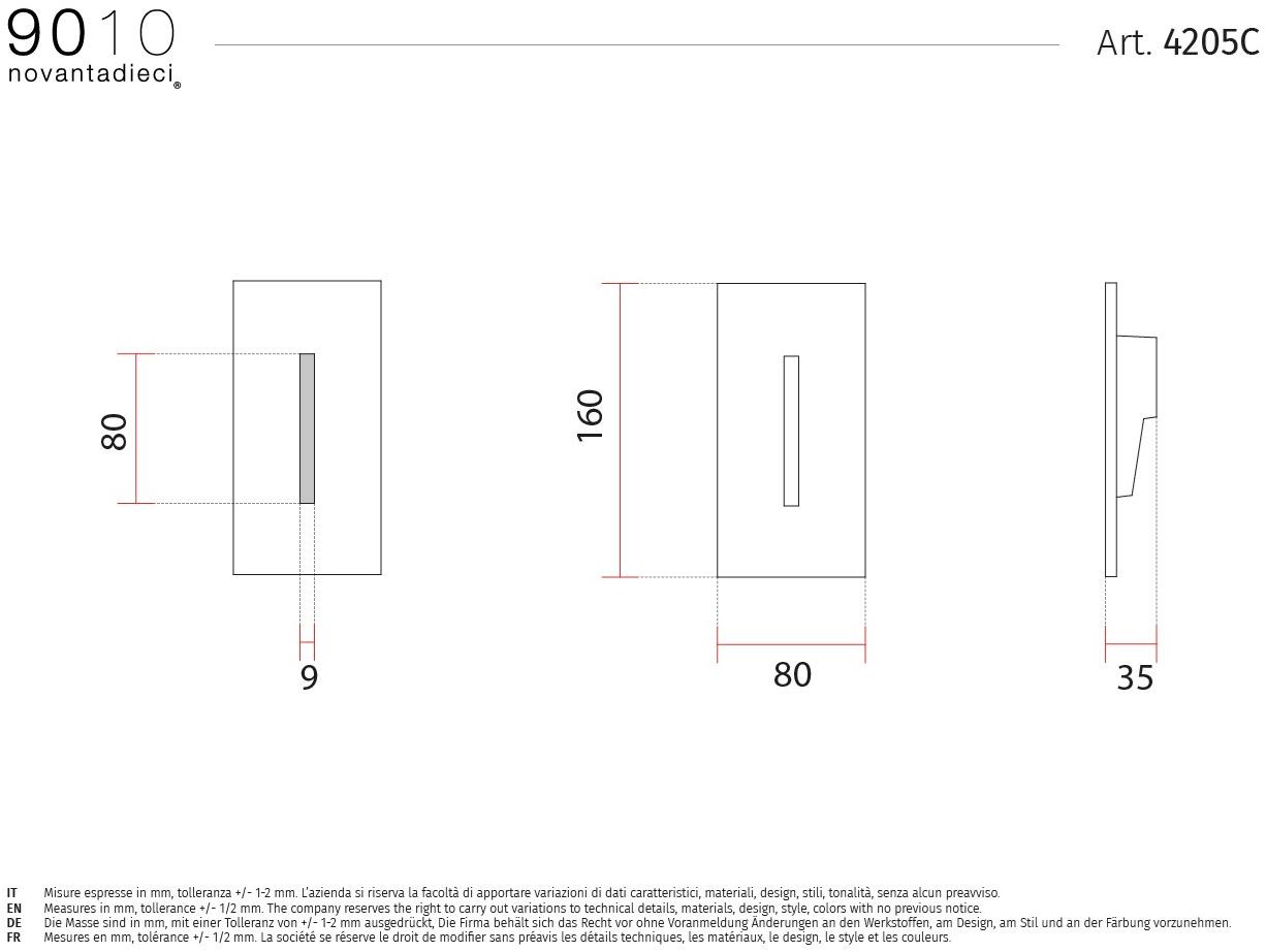 9010 novantadieci Настенный светодиодный светильник из cristaly®  4205c  - Вид №1