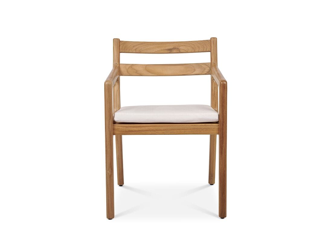 Стул из тикового дерева с подлокотниками и мягким сиденьем Walters Laurel ARCH-00078439 - Вид №1