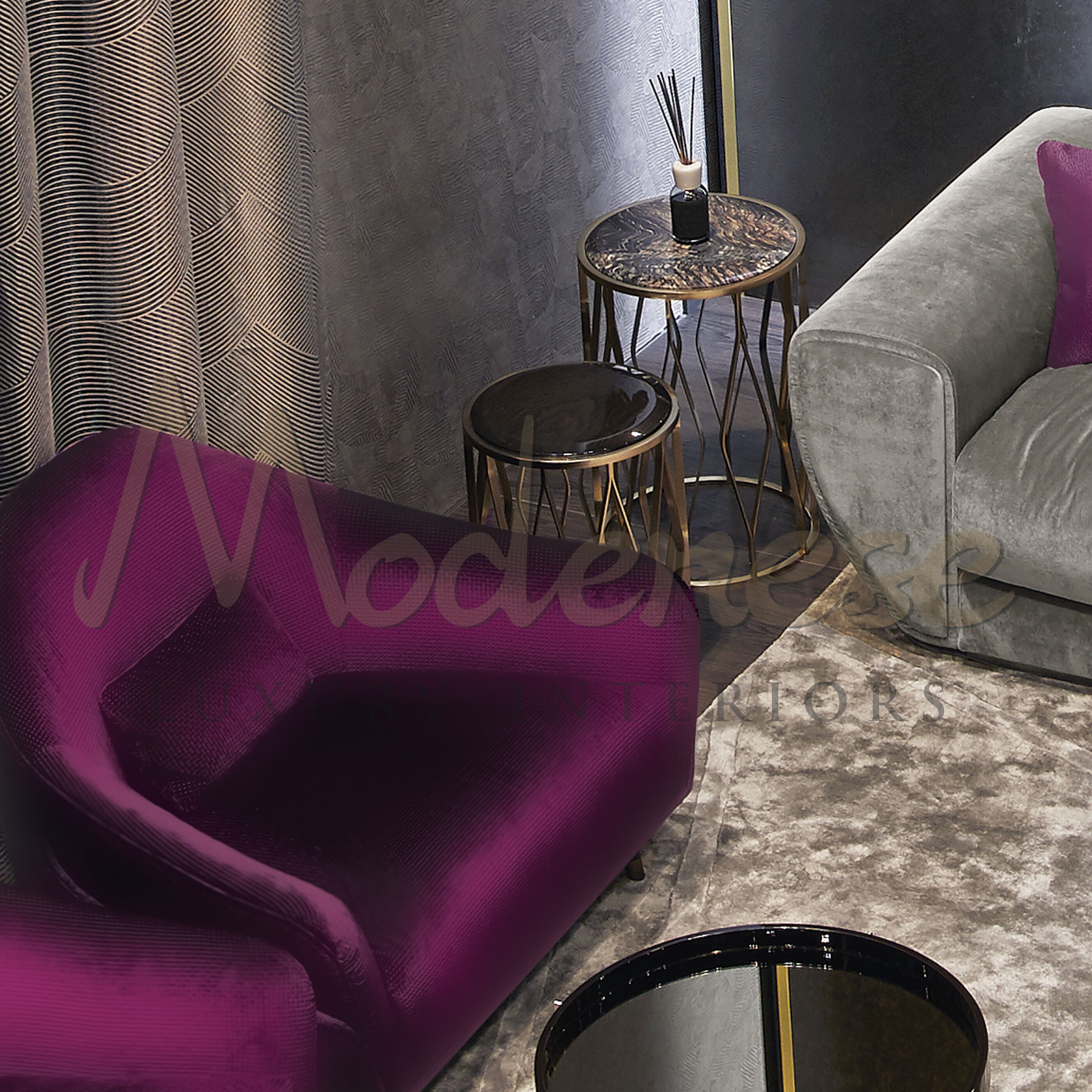 Высокий круглый мраморный журнальный столик Modenese Luxury Interiors GRACE ARCH-00091471