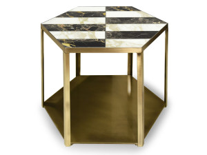 Низкий мраморный журнальный столик для гостиной