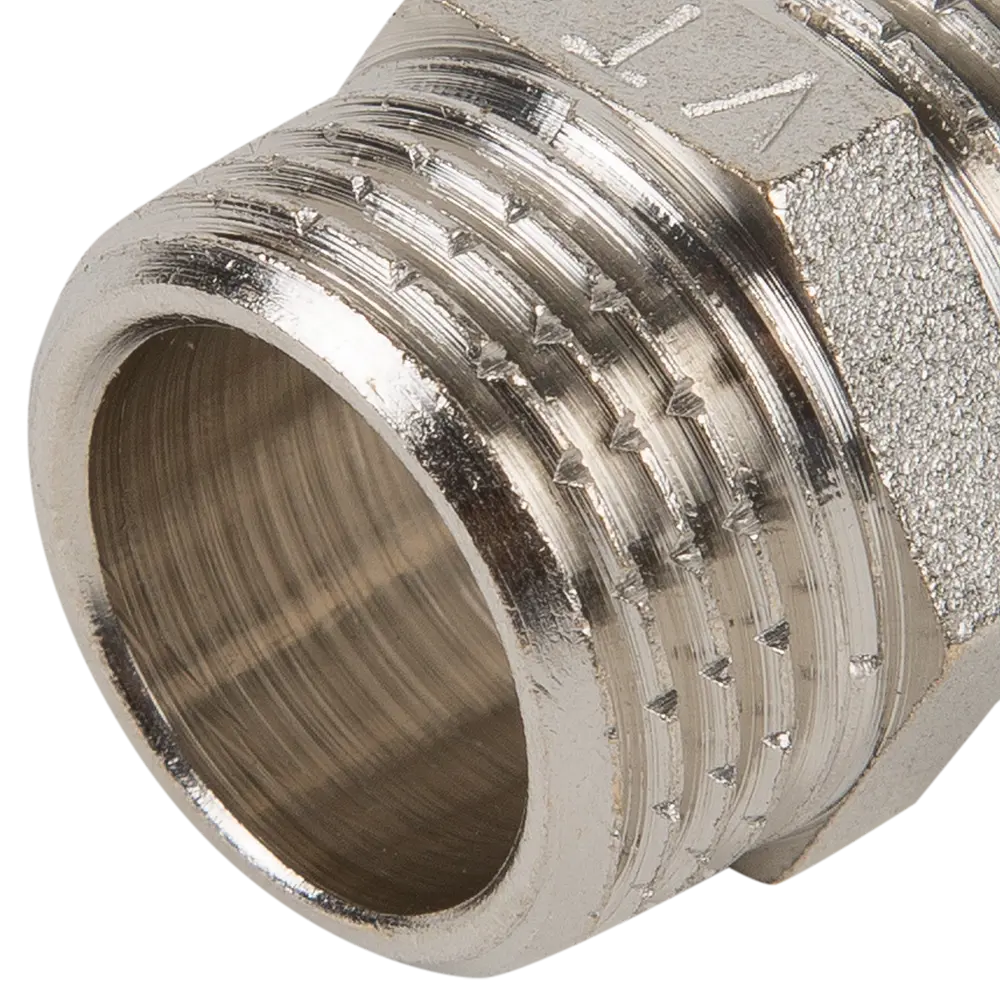 Ниппель Valtec наружная резьба 1/2" никелированная латунь VTr.582.N.0004 10512026 STLM-2017335  - Вид №1