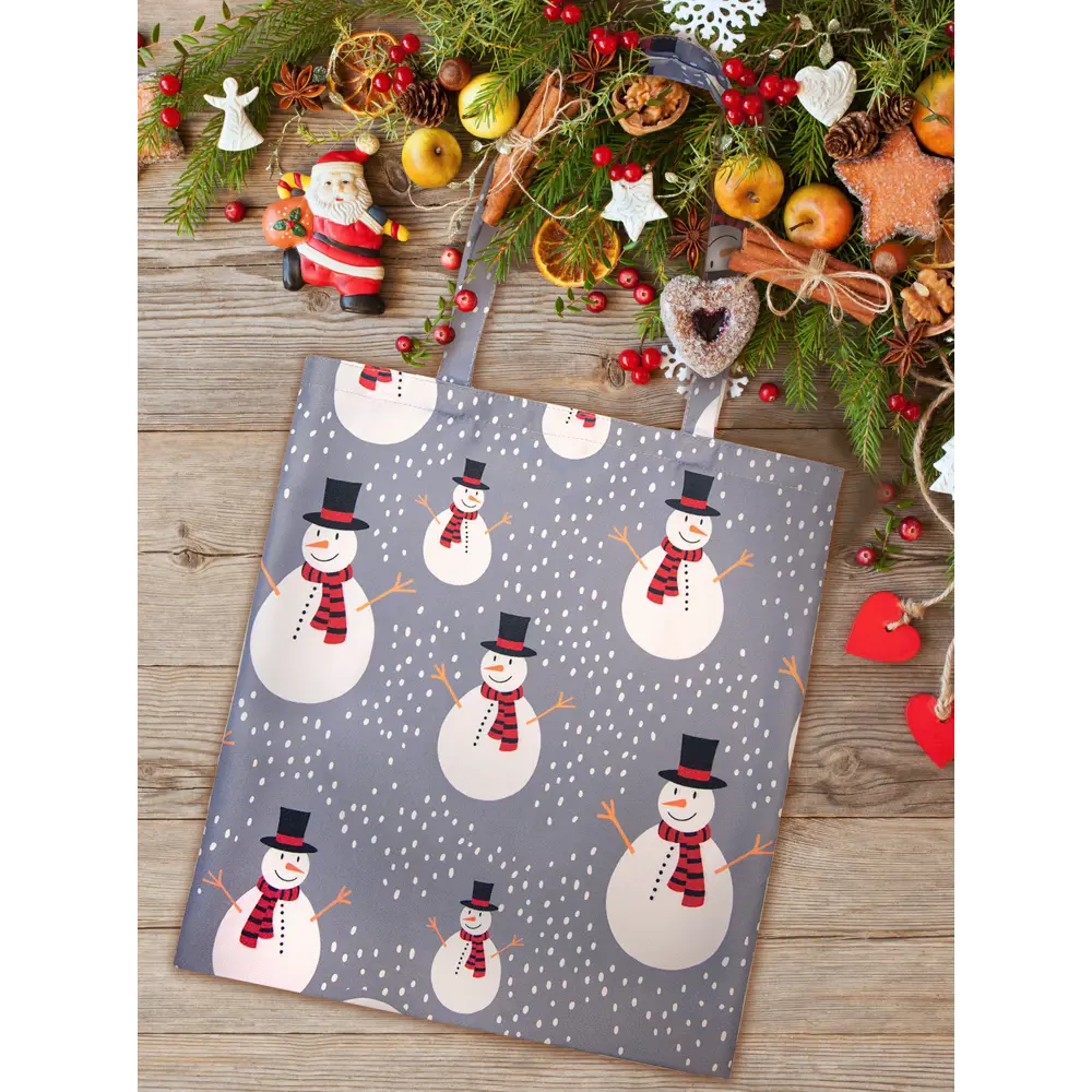 Сумка шоппер Снеговики 40x45 см SEASONS STLM-2162035 - Вид №2