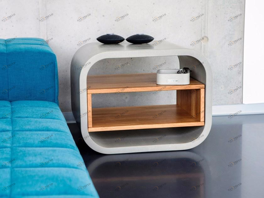 CO33 Прикроватная тумба из бетона и дуба Opus O60rq