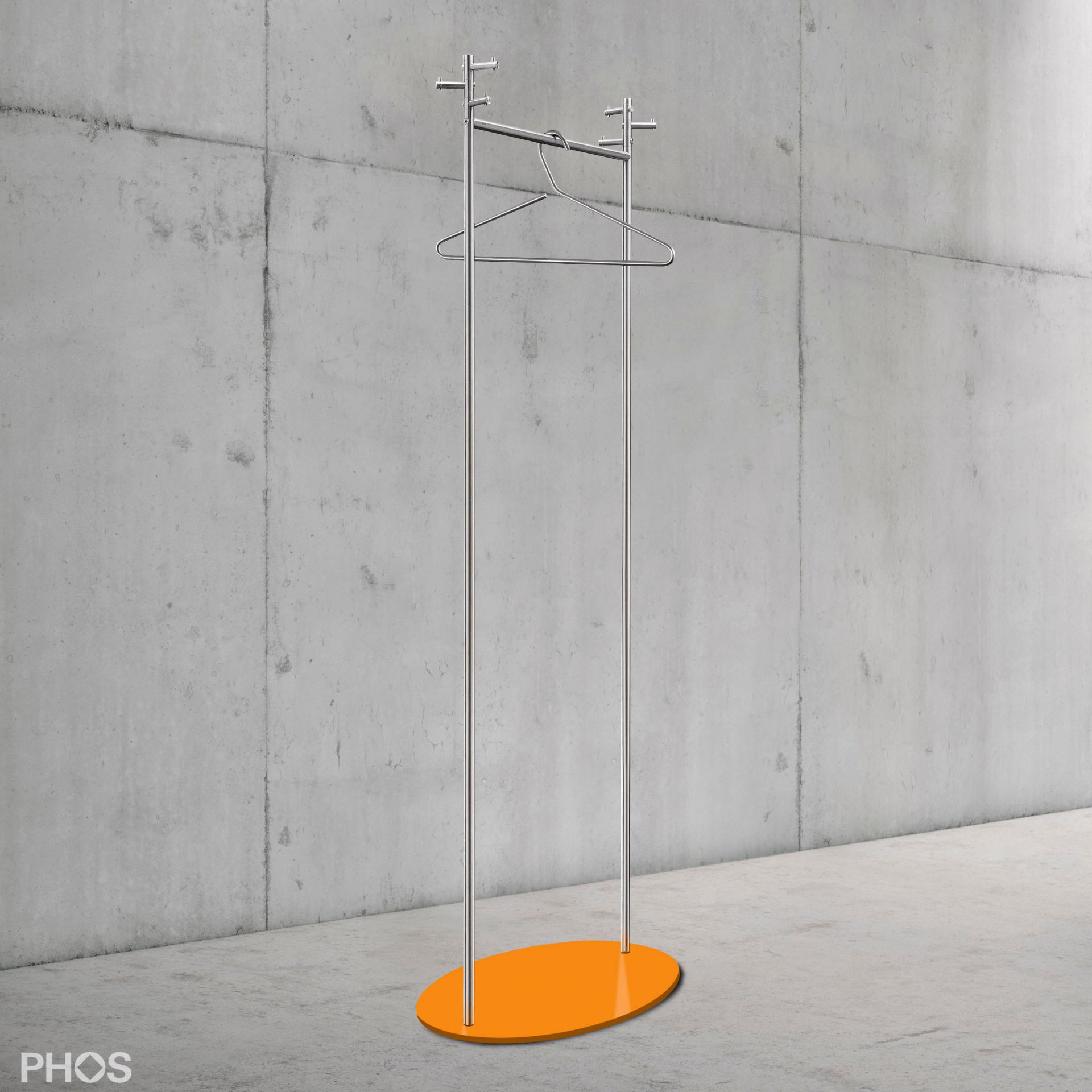 GST1-BPO Вешалка для одежды Twin с овальным основанием, цвет основания: оранжевый PHOS  - Вид №1
