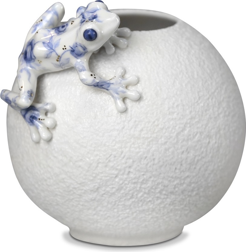 10666540 RUPOR manufactory Ваза Rupor Лягушка 14см, голубой, фарфор Фарфор 