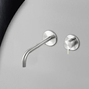 Смеситель для раковины сталь глянцевая с серой ручкой Toki Radomonte TKI19LCIL29