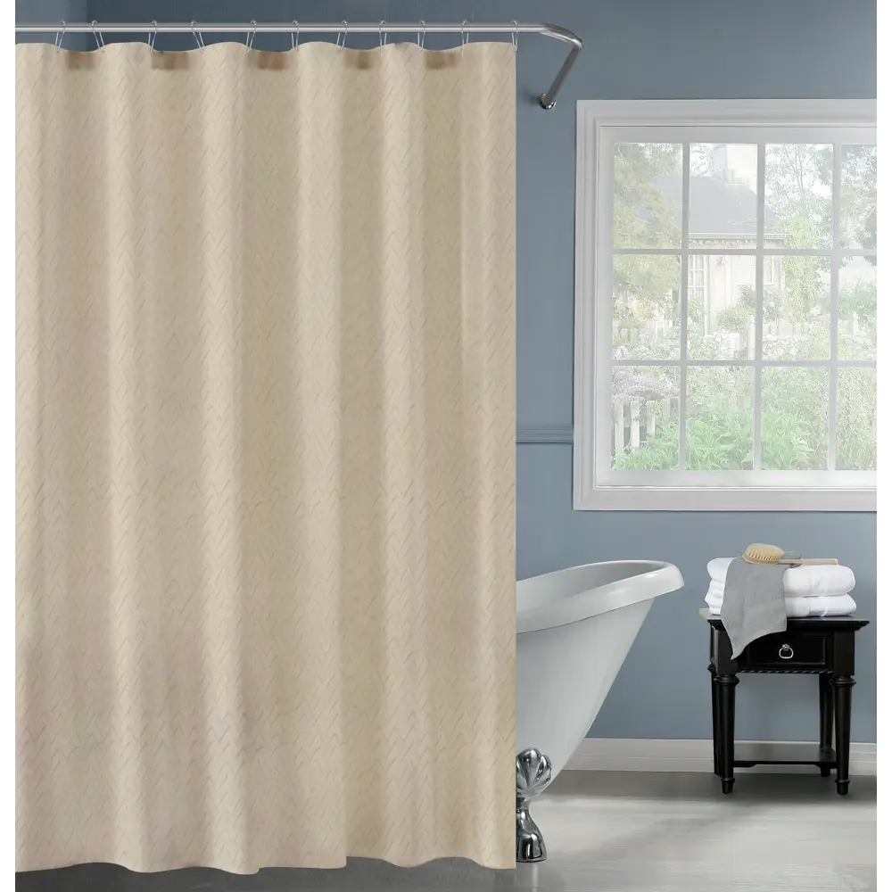 Штора для душа SWENSA Istra бежевая 180х180 см с водоотталкивающей пропиткой 89399574 STLM-1566832