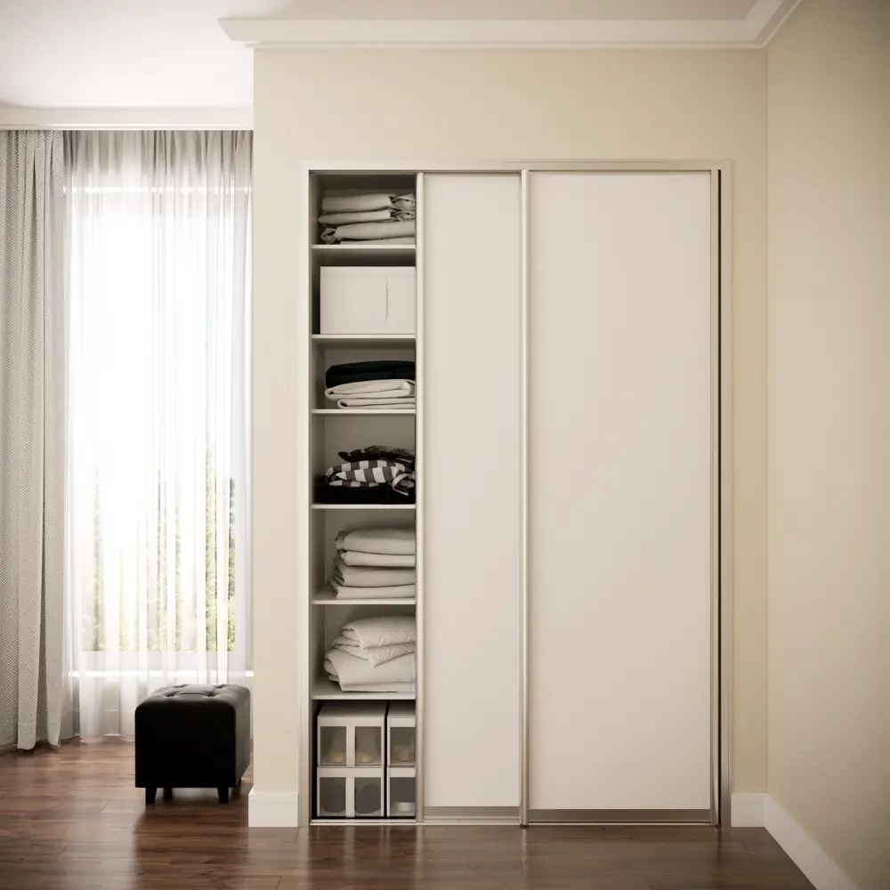 Дверь-купе KONSENSA 244.5x60.4 см МДФ цвет белый профиль матовое серебро STLM-2038637 - Вид №8