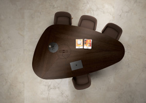 Стол для совещаний с системой кабельных втулок