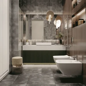 91801110 SPC плитка CronaFloor Stone Торнадо Дымчатый 43 класс толщина 4 мм 1.80 м², цена за упаковку STLM-0890546