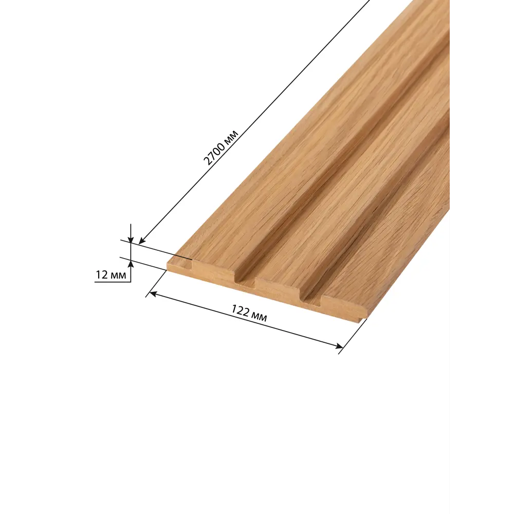 Реечная панель Рейки прямоугольник МДФ цвет дуб скандинавский 2700x122x12 мм 4 шт Santreyd STLM-2206218 - Вид №7