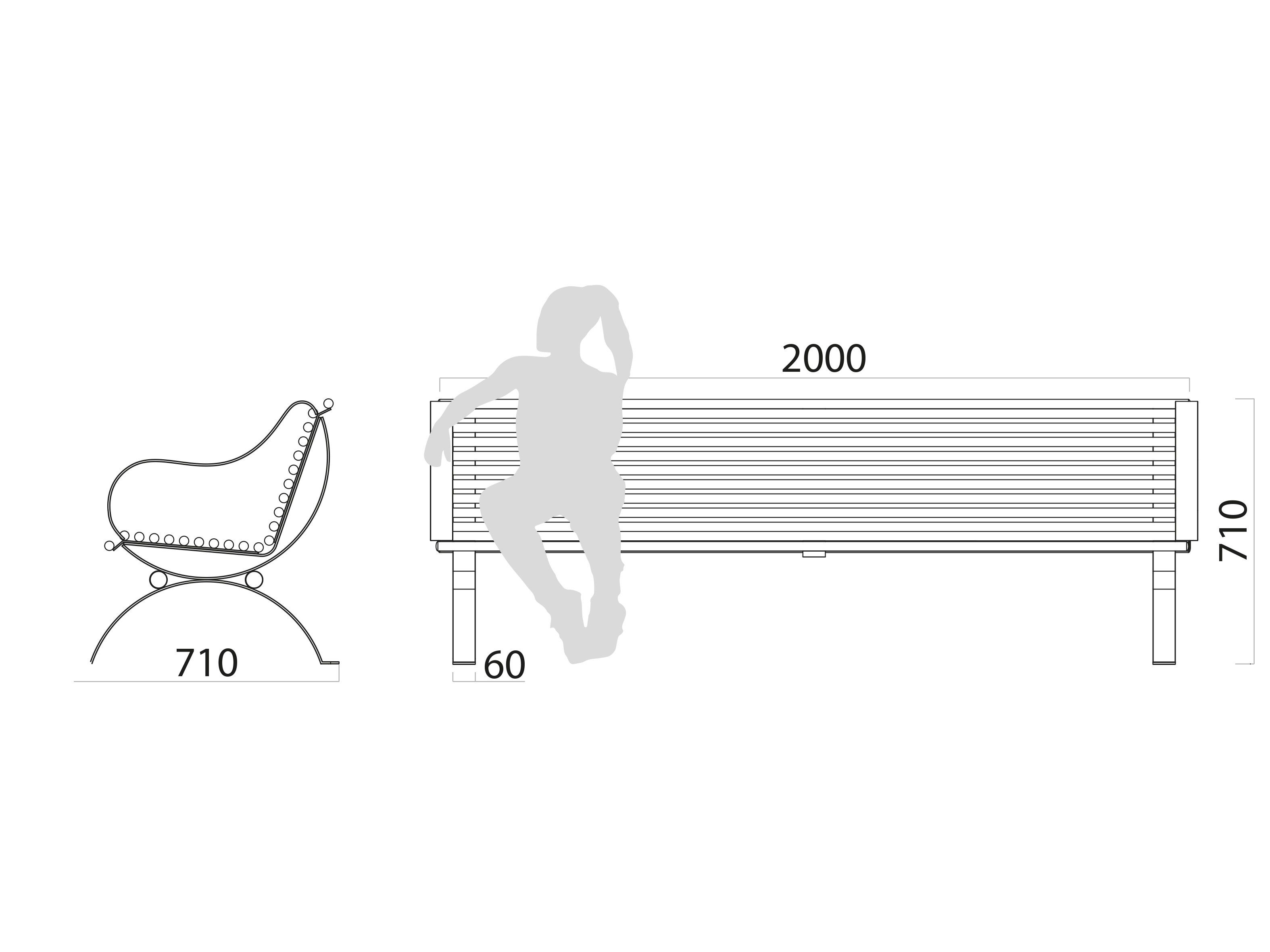 Железная скамья со спинкой Lazzari Позитано ARCH-00118354 - Вид №3