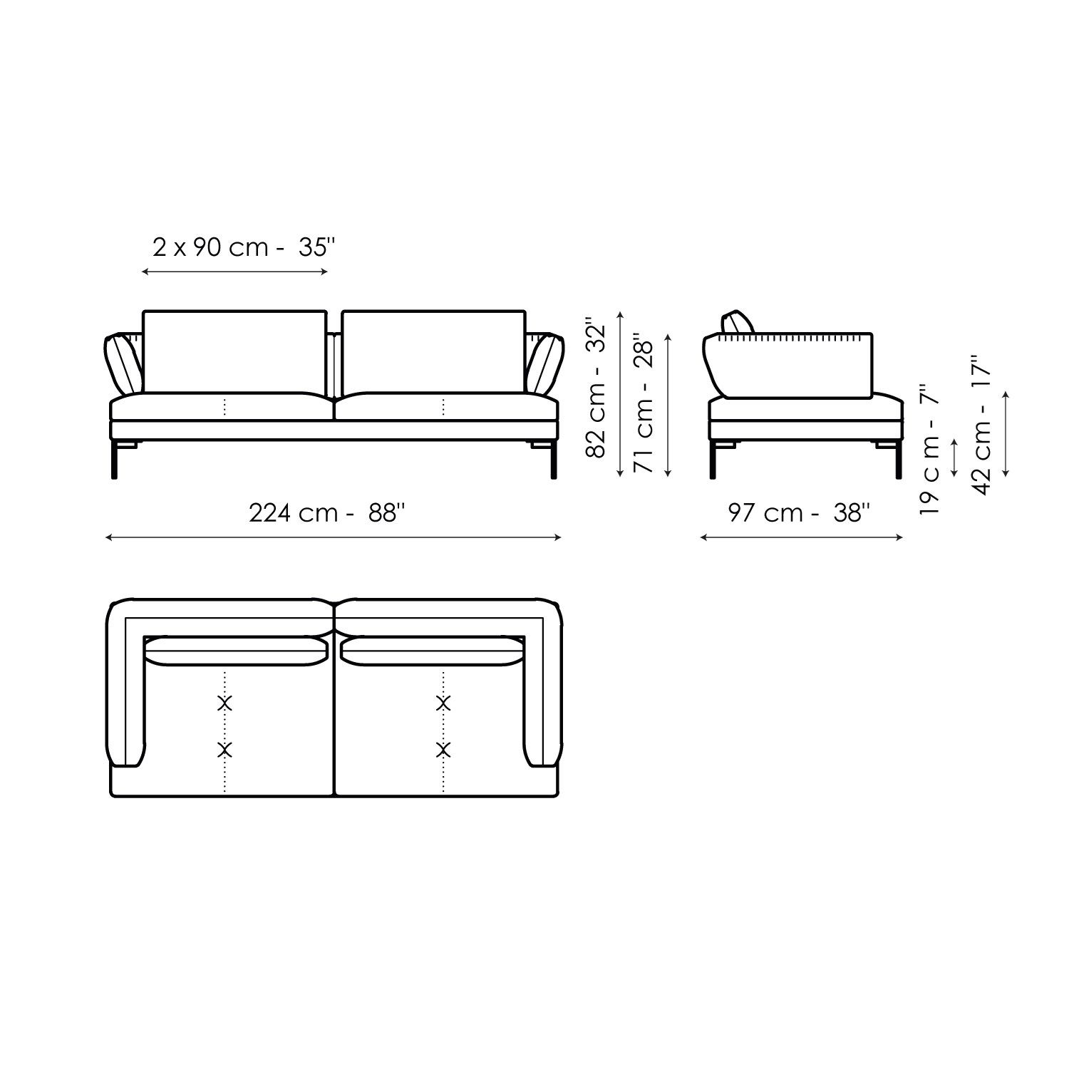 Тканевый диван с полуостровом BONALDO ALIANTE ARCH-00041242 - Вид №15