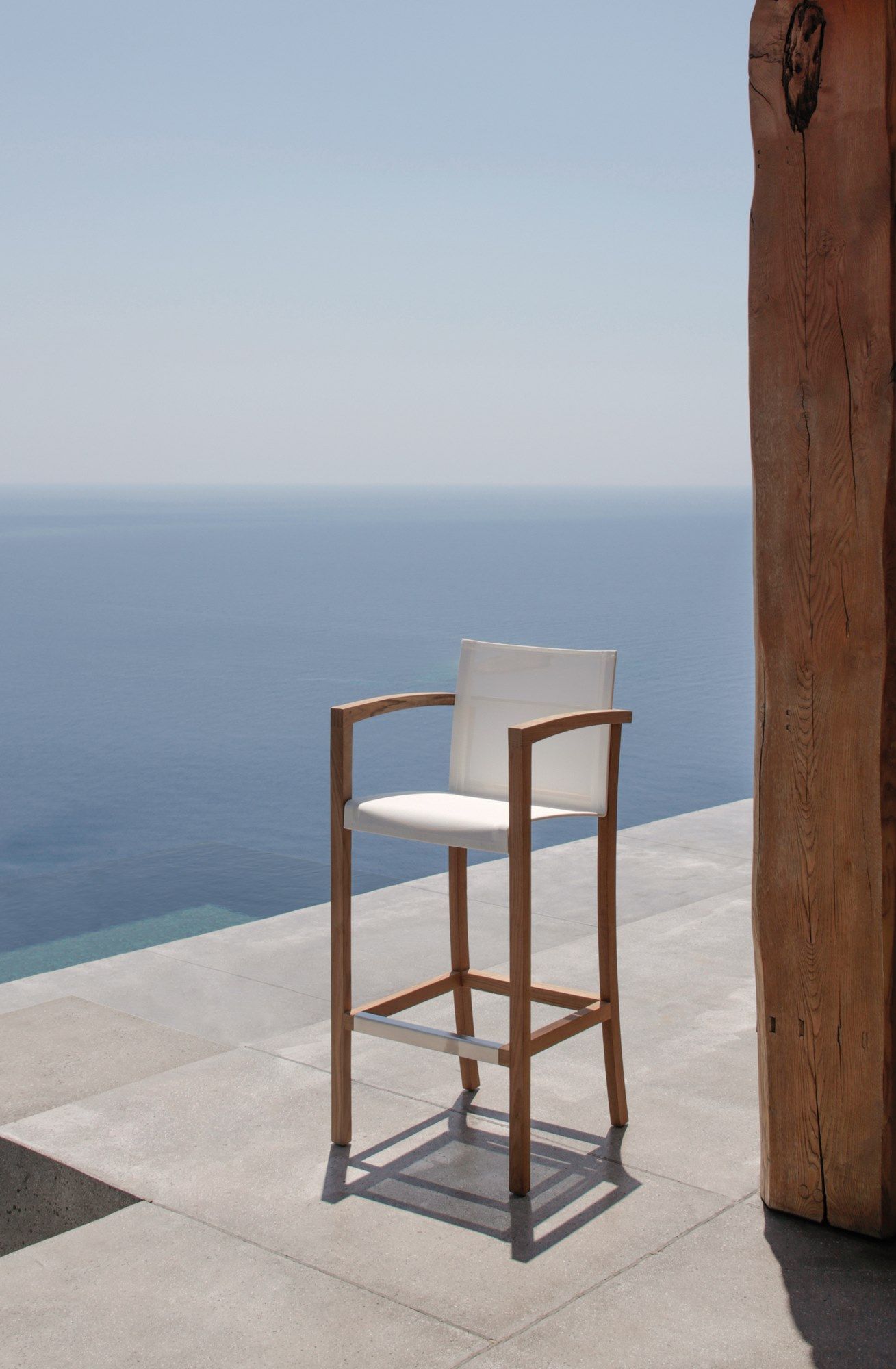 Высокий садовый стул из тикового дерева с подставкой для ног Royal Botania XQI ARCH-00086012 - Вид №1