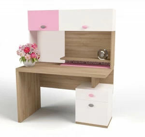 Стол письменный ABC-KING правый MIX BUNNY (розовый)